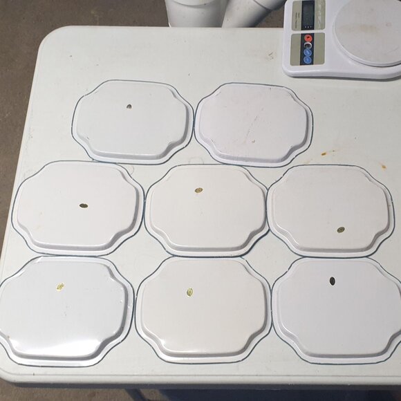 Tender Heart Treasures Ltd 1987 Snack Trays Spatter Blue Set of 9 - Picture 12 of 14